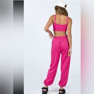 Princess Polly Pants Jogger Quilted HIgh Rise Barbie Pink Streetwear Stretchy 2